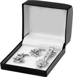 EXOTICA Fashions Metal Cufflink & Tie Pin Set