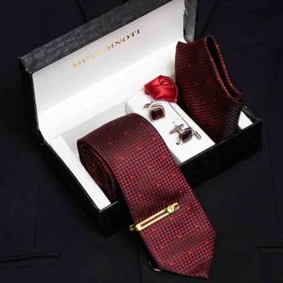 MUTAQINOTI Silk Cufflink & Tie Pin Set