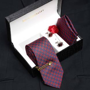 MUTAQINOTI Silk Cufflink & Tie Pin Set