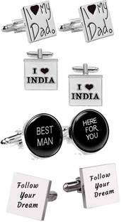 house of common Brass Cufflink & Tie Pin Set