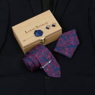 LOUIS STITCH Silk Cufflink & Tie Pin Set