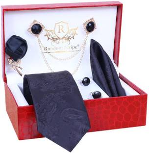 RANDOM STRIPE Silk Cufflink & Tie Pin Set