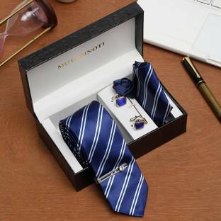 MUTAQINOTI Silk Cufflink & Tie Pin Set