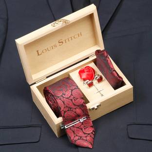 LOUIS STITCH Silk Cufflink & Tie Pin Set