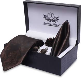 RANDOM STRIPE Silk Cufflink & Tie Pin Set