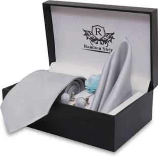 RANDOM STRIPE Silk Cufflink & Tie Pin Set