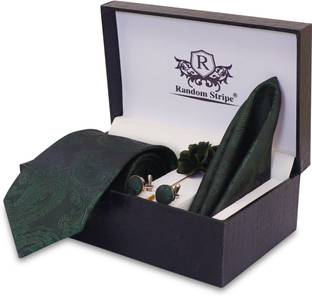 RANDOM STRIPE Silk Cufflink & Tie Pin Set