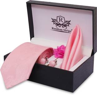 RANDOM STRIPE Silk Cufflink & Tie Pin Set