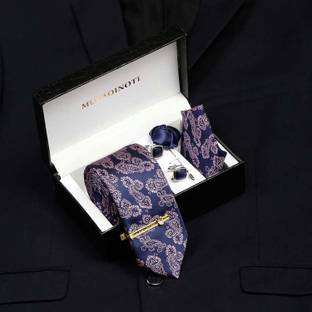 MUTAQINOTI Silk Cufflink & Tie Pin Set