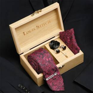 LOUIS STITCH Silk Cufflink & Tie Pin Set