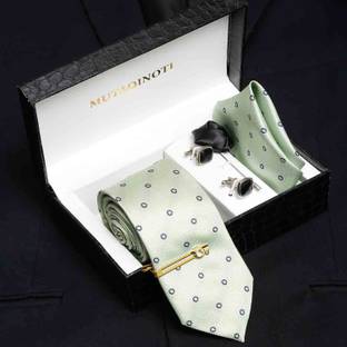 MUTAQINOTI Silk Cufflink & Tie Pin Set