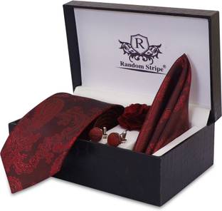 RANDOM STRIPE Silk Cufflink & Tie Pin Set