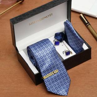 MUTAQINOTI Silk Cufflink & Tie Pin Set