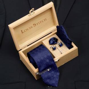 LOUIS STITCH Silk Cufflink & Tie Pin Set