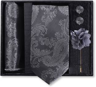 RANDOM STRIPE Silk Cufflink & Tie Pin Set