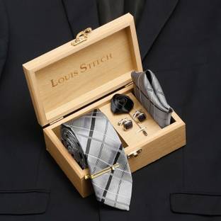LOUIS STITCH Silk Cufflink & Tie Pin Set