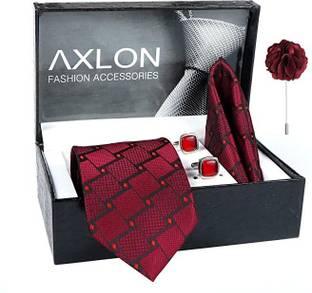 AXLON Silk Cufflink & Tie Pin Set