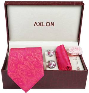 AXLON Silk Cufflink & Tie Pin Set