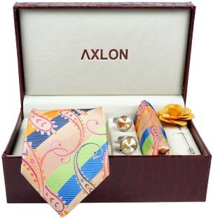 AXLON Silk Cufflink & Tie Pin Set