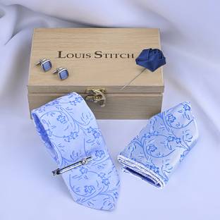 LOUIS STITCH Silk Cufflink & Tie Pin Set