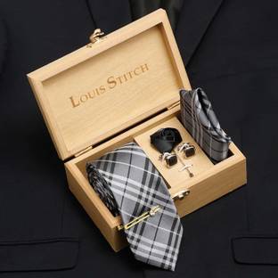 LOUIS STITCH Silk Cufflink & Tie Pin Set