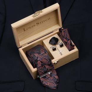 LOUIS STITCH Silk Cufflink & Tie Pin Set