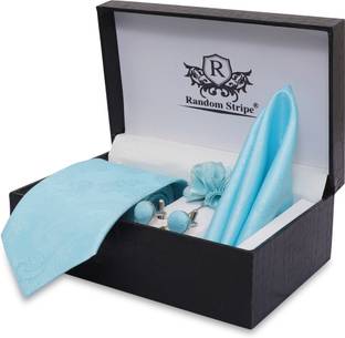RANDOM STRIPE Silk Cufflink & Tie Pin Set