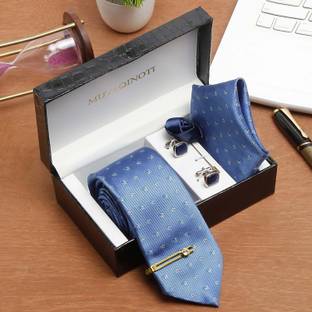 MUTAQINOTI Silk Cufflink & Tie Pin Set