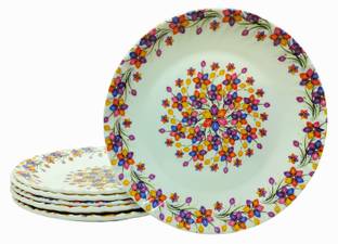Laserbot Pack of 6 Melamine (Size- 6.3" INCH) TEA CUP Saucer Plate Saucers, Great for Servicing Cookies