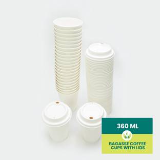 nature earth packaging Bagasse Coffee Cups with Lids Paper Coffee Mug
