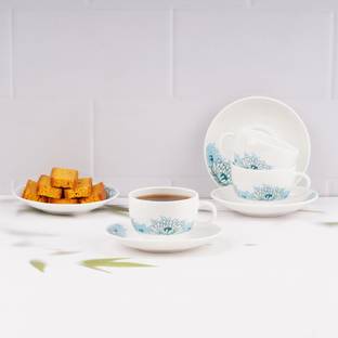 DANDY LINES Pack of 12 Bone China Rani with Blue Flowers, 51002