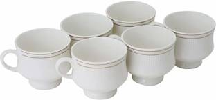 love unlimited Pack of 6 Bone China Premium Tableware Tea of 6 for Home/Office/Gifts, 140 ML