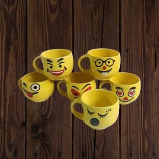 love unlimited Pack of 6 Bone China Square Pari Microwave Safe Chai/Tea Cups Serving Tea Mugs