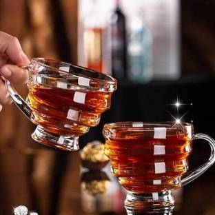 VMPARTNER Pack of 2 Glass Coffee Mug Serving Cup [200 ML]