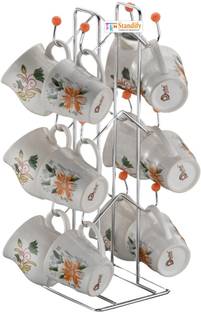 FineArts Pack of 1 Stainless Steel Stainless Steel Zigzag Cup Stand Coffee Mug Stand Key Holder Kitchen