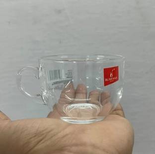 Elven Pack of 2 Glass BLINKMAX Transparent Tea Cup Coffee Cup Set of 6 Made of Glass 150 ml