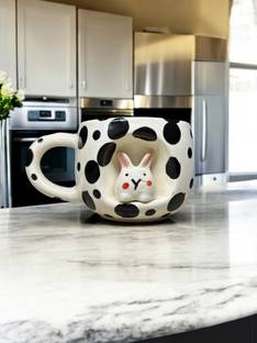 Fariya Pack of 1 Ceramic Fariya 3D Cute Rabbit Mug | Creative Ceramic Coffee Milk Cup 300 ml Gift