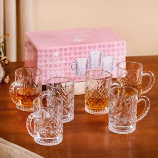 Nestasia Pack of 6 Glass Shimmering Glamour Thick Glass Cup