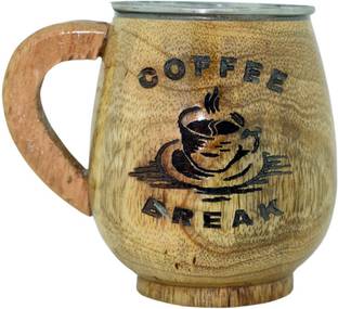 vprotect Pack of 1 Wooden Wooden Tea Coffee cup with steel inside