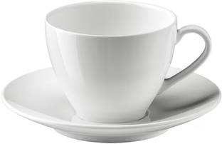 IKEA Stoneware Digital Shoppy Stoneware Coffee Cup and Saucer, (White, 20 cl, 7 oz)