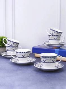 UPC Pack of 12 Ceramic Cup Set, Cup And Saucer Set Or Tea Cups, Cup Plate Tea Set, Cup And Plate Set.