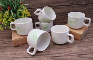 laghima jadon Pack of 6 Ceramic Coffee Cups & Tea Hotel Cup Round shape 130ML Daily Use & Gifting