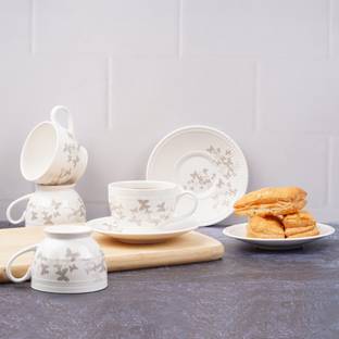 DANDY LINES Pack of 12 Bone China Crown Butterfly cups and saucers, 53007