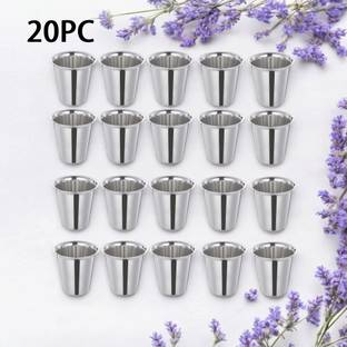 snehatrends Pack of 20 Stainless Steel 20Pc Stainless Steel Tea/Coffee Cups mirror finish Heavy Guage 100ml