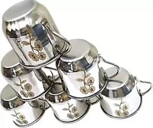 Anmol Pack of 6 Stainless Steel Tea Cup Set 140 ml | Steel Cups | Coffee Cups| Chai ka Cup | Coffee Mug