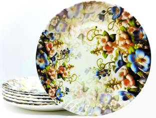 Laserbot Pack of 6 Melamine (Size-6.3" INCH) LILAC TEA CUP Saucer Plate Saucers, Great for Servicing Cookies