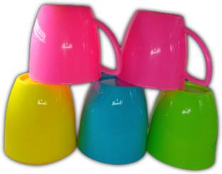 AK Creation Pack of 6 Plastic AK CREATIONS TRENDING PLASTIC CUP SET (PACK OF 6) MULTICOLOUR