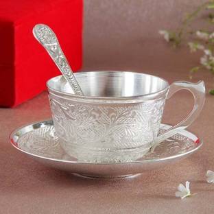 Being Nawab Pack of 2 Silver Plated silver plated cup saucer