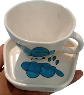 Earthglow Pack of 2 Ceramic Cup and saucer set