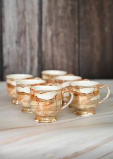 SJS Pack of 6 Bone China 03tea M A H A K-03 & coffee cup set -120ML